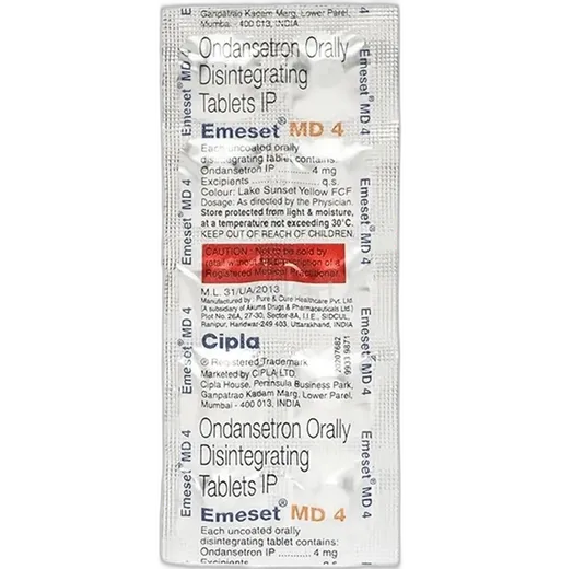 emeset 4mg tablet 10's